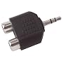Y-Adapter Klinke/Cinch, 3,5mm Klinke-Stecker auf 2 x Cinch-Buchse * AD 8302 von profitec�