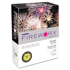 Boise MP2241LN - Fireworx Colored Paper, 24lb, 8-1/2 x 11, Lemon Zest, 500 Sheets/Ream-CASMP2241LN