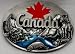 Canada Maple Leaf 3-D Enamel Pewter Belt Buckle