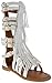 Savannah 3K Little Girls Strappy Buckled Fringe Gladiator Flat Sandals White
