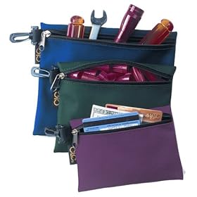Custom LeatherCraft 1101 3 Multi-Purpose, Clip-On Zippered Bags by Custom Leather Craft