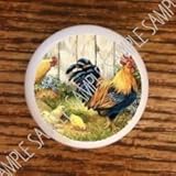 CHICKENS ROOSTERS HENS BORDER #03 DRAWER PULLS KNOBS