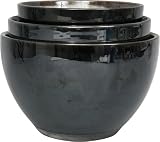 Sango Nova Black Mixing Bowls, Set of 3
