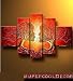 Modern Oil Painting on Canvas Stretched Framed with Wooden Frame - Tree of Love - Romantic