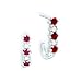 10k White Gold Ruby and Diamond J-Hoop Earrings