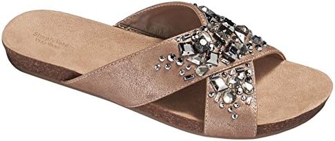 Simply Vera Vera Wang Womens Footbed Sandals Blush (9 M US, Blush)
