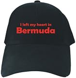 CAPS BLACK EMBROIDERY  I LEFT MY HEART IN BERMUDA 