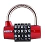 Wordlock PL-002-RD 5-Dial Padlock, Red