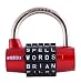 Wordlock PL-002-RD 5-Dial Padlock, Red