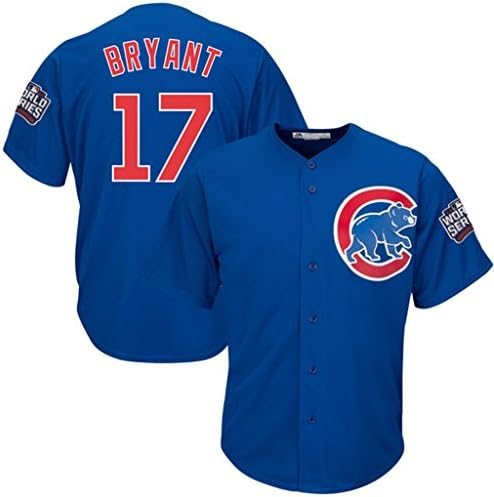 Men's Cubs #17 Kris Bryant 2016 World Series Alternate Player Baseball Blue Jersey M