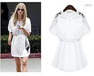 Sexy Summer Cotton/Polyester Short Floral Print Lace Evening Dress/Party Dress/Mini Dress 