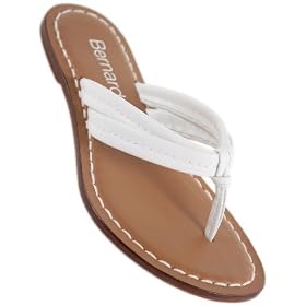Bernardo Miami Nappa Thongs Flats Sandals Shoes - White