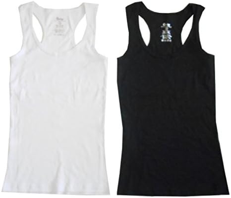 Ladies Cotton Rib Beaters White/Black LG