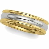 14K Two-Tone Gold Comfort Fit Wedding Band For Men and Women - Size 15