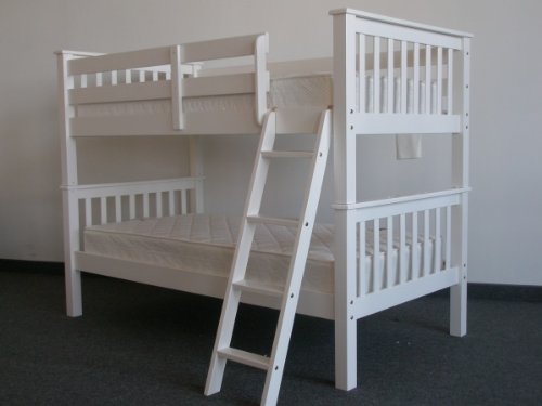 Bunk Bed Twin over Twin Mission style in White