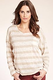 Indigo Collection Cotton Rich Metallic Striped Top