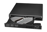 USB 2.0 Schwarz externes Blu-ray Combo Laufwerk DVD Brenner 4.8x BD-ROM Slim mit Labelflash für HP Dell IBM Sony Toshiba Acer Asus Fujitsu usw,Internes Laufwerk brandneu + original LG CT30F+Labelflash Funktion !