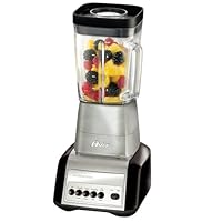 Oster BLSTCF-BCC Designer Series 6-Cup Glass Jar 7-Speed Blender, Black with Brushed Nickel Accents