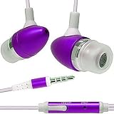 New Purple 3.5mm Aluminum Bullet Design Sound Isolation Earphones Hands-free Headset with Built-in Microphone for Apple Iphone 3g 3gs
