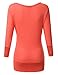 NINEXIS Women's Draped Cowl Neck 3/4 Sleeve Top (S-3XL / 12 Colors)