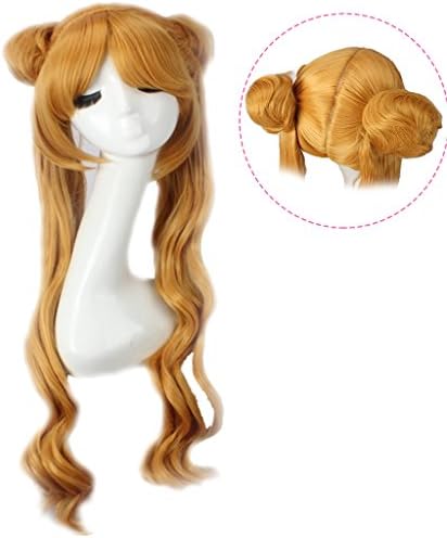 Wig Mall Women's Cosplay Wig with 2 Buns Synthetic Long Wavy Goden Blonde