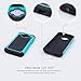 Samsung Galaxy Core Prime G360 / Prevail LTE Case, ToPerk (TM) Cyber Grid Armor Case + Free HD Screen Protector & Stylus Pen As Bundle Sale - Grey/Teal