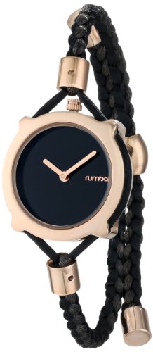 RumbaTime Women's Gramercy Lights Out Analog Display Japanese Quartz Black Watch