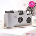 Silver Disposable Cameras - 10 Pack