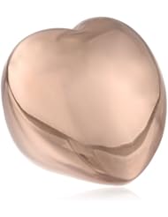 Ladys 18kt Rose Gold Plated Stainless Steel Heart Shaped Ring, Size 7