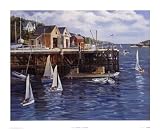 Sailing Class MUSEUM WRAP CANVAS Print With Added Heavy BRUSHSTROKES Jacqueline Penney 32x26