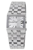 Police Glamour Sqaure Ladies stone set silver dial stainless steel bracelet watch