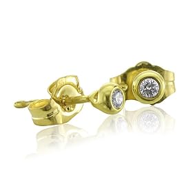 10k Yellow Gold Round Brilliant Cut Diamond Stud Earrings (GH, SI-I, 0.05 Carat)