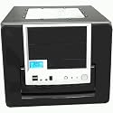 EV Black MATX Cube Case with Acrylic Side/Top Windows,12cm Blue