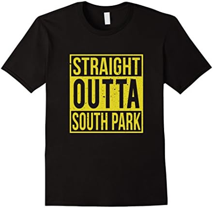 Men's Straight Outta South-Park Funny T-Shirt Large Black