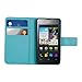 kwmobile Elegant synthetic leather case for the Huawei Ascend Y300 with magnetic fastener and stand function in light blue