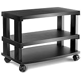 Aleratec 3-Tier LCD | LED TV Stand Entertainment Rack with Wheels