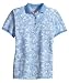 NEW Port Authority - Ladies Silk Touch Hibiscus Print Sport Shirt Light Blue/Wht-XL