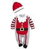 （ワボーズ） Waboatsサンタクロース カバーオール　帽子付 ベビー コスチューム 衣装 仮装 防寒 ハロウィン　クリスマス ベビーロンパース ベビーカバーオール A 80