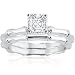 0.90 Ct Asscher Cut Solitaire Diamond Engagement Wedding Rings Set 14K VVS2-I EGL