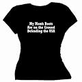 Flirty Diva Tees Womans SoftStyle T-Shirt-My Moms Boots USA-Black