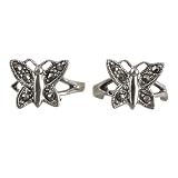 Sterling Silver Marcasite Gemstone Toe Rings Foot Jewelry