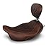 08-16 HARLEY FLHX2: Mustang Wide Tripper Solo Seat with Backrest - Diamond Pattern In Distressed Brown