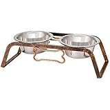 Loving Pets Black Label Collection Rustic Bone Diner for Dogs, 1-Pint, Aged Copper