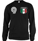 Italian Crest International Retro Soccer Mens Thermal Shirt, Italia National Pride Mens Long Sleeve Thermal Shirt, XX-Large, Black