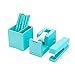 Poppin Desktop Starter Set - Aqua, Stapler, Tape Dispenser, Pens, Pen Cup, 6 Retractable Gel Luxe Pens with 1mm Tip, Pen Cup with Two Compartments, Complete Office Stationery Set