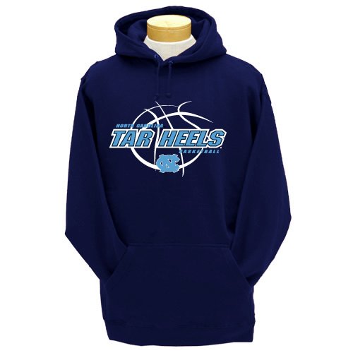 North Carolina Tarheels Heavyweight Hooded Sweatshirt,Navy, Large