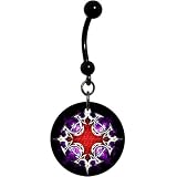 Grand Red Gothic Cross Belly Ring