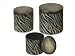 Silver Black Sparkle Animal Print Nested Canister Set/3 Iron