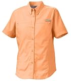 Columbia Flamingo Bay Cotton Ladies' Short-Sleeve Poplin Shirt. C7044
