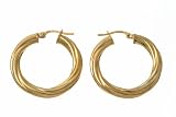 9ct Yellow Gold UER 012Y Ladies Hoop Earrings